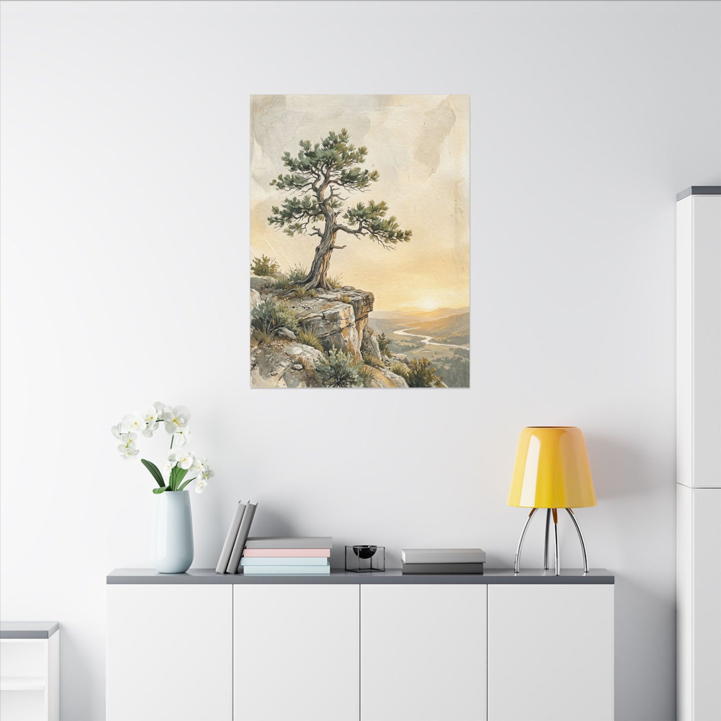 Pine Tree Canvas Art | Summer Japandi Texture Art