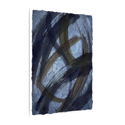 Ink Brushstroke Canvas Art | Winter Dark Japandi Shadow Zen Art