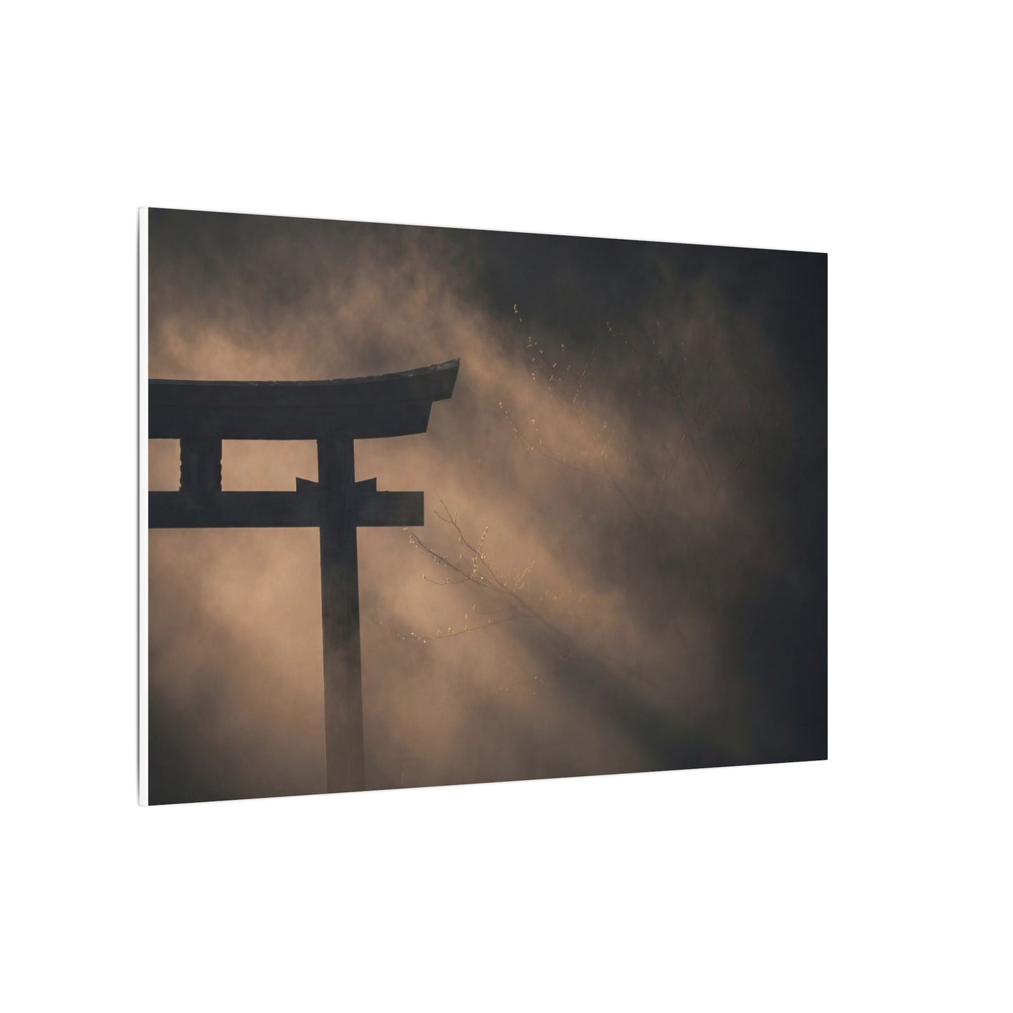 Torii Gate Shadow Zen Canvas Art | Bold Dark Japandi Art