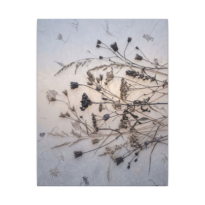 Elegant Dried Flowers Canvas Art - Japanese Pattern Japandi