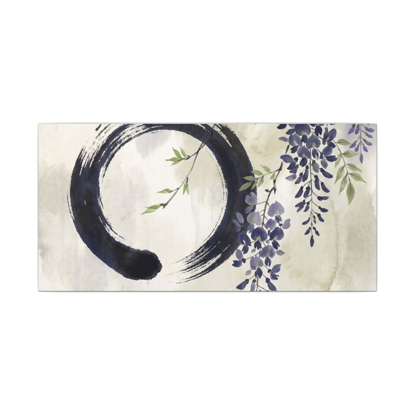 Wisteria Enso Canvas Art | Serene Zen Art