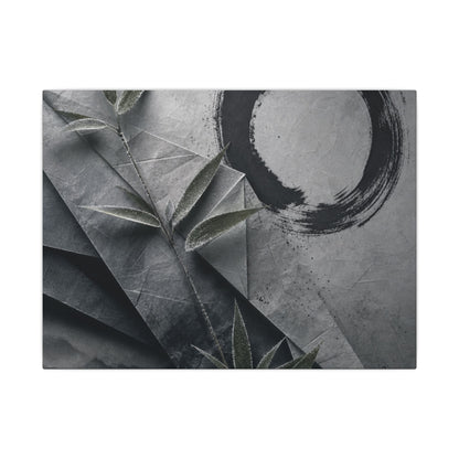 Winter Paper Fold Enso Canvas Art | Serene Decor