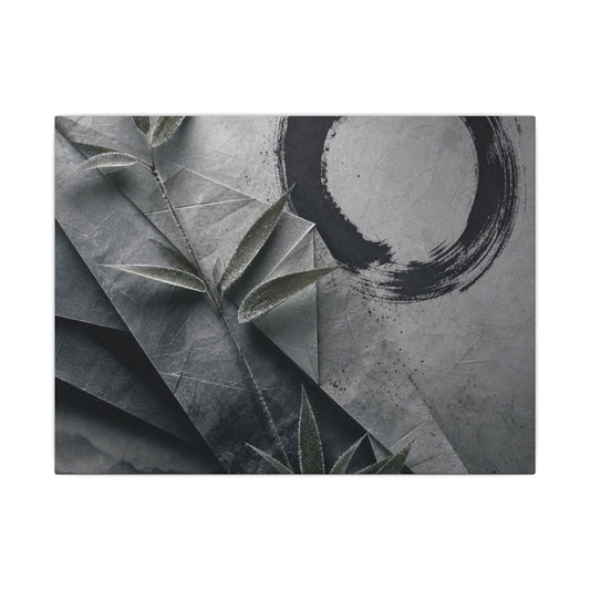 Winter Paper Fold Enso Canvas Art | Serene Decor