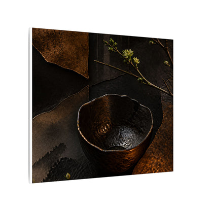 Atmospheric Ceramic Bowl Canvas Art - Shadow Zen Dark Japandi