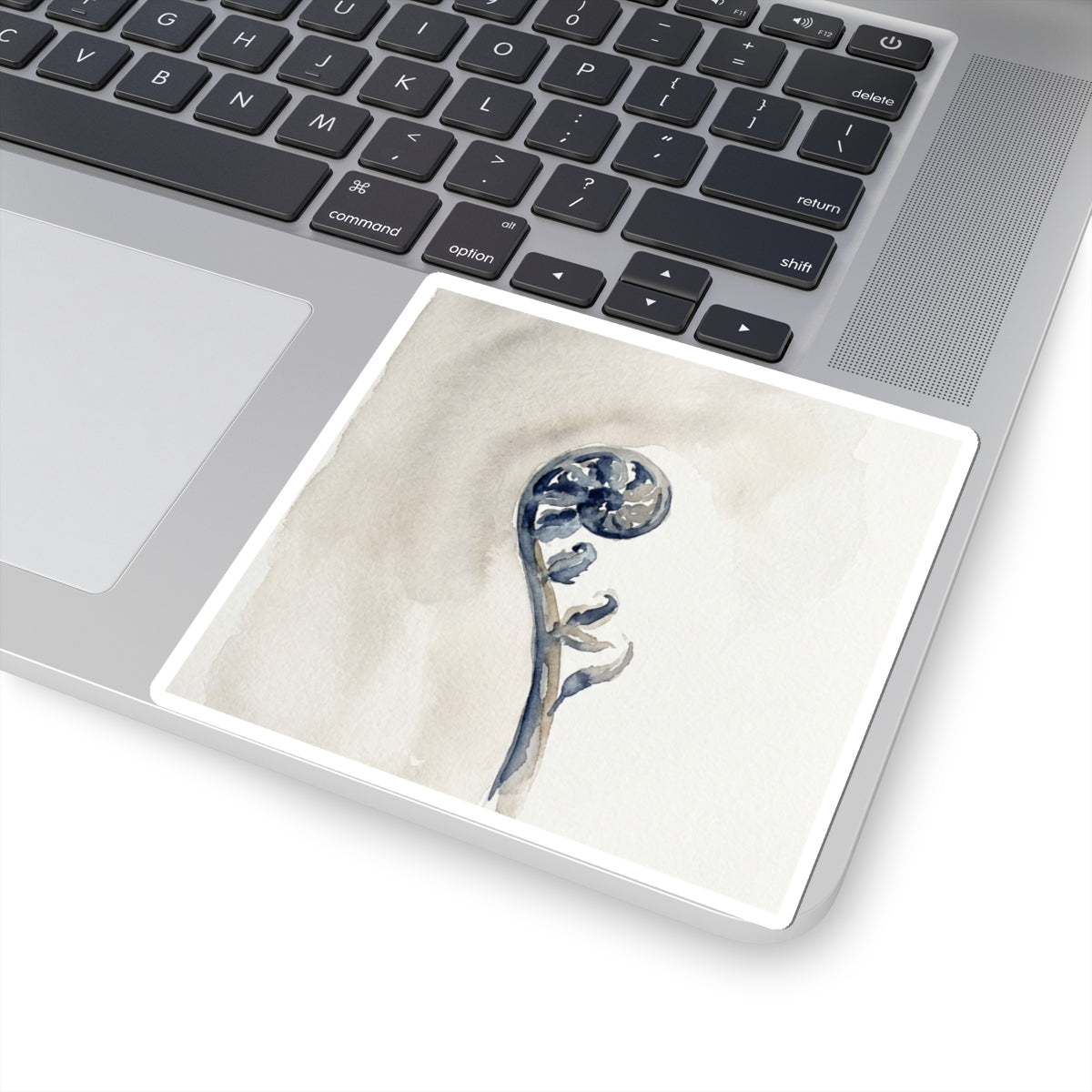 Mono No Aware Fern Unfurling Sticker - Japandi Watercolor