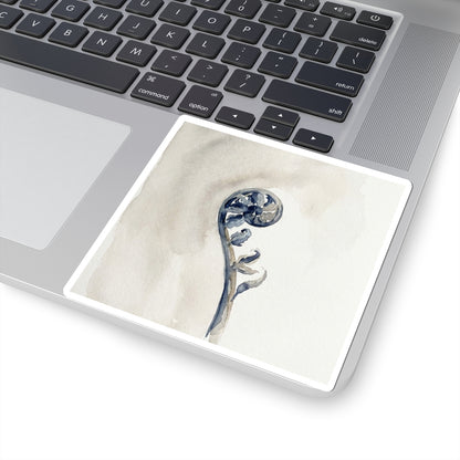 Mono No Aware Fern Unfurling Sticker - Japandi Watercolor