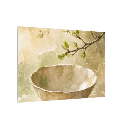 Warm Ceramic Bowl Canvas Art - Watercolor Japandi