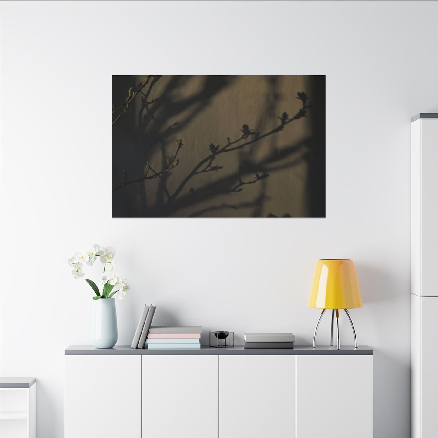 Seijaku Shadow Play Canvas Art - Dark Japandi Charcoal Ink