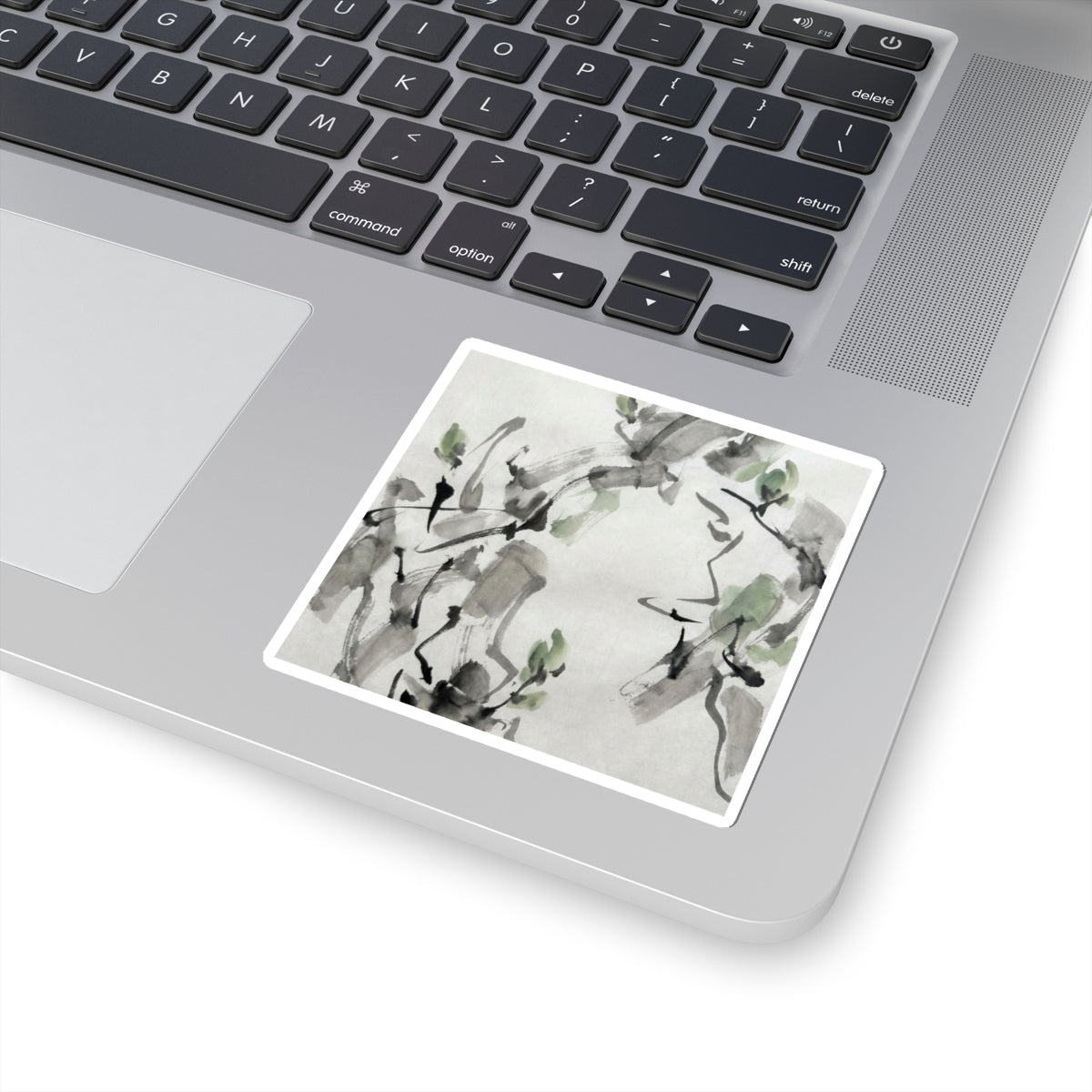 Spring Ink Brushstroke Sumi E Sticker | Tranquil Decor Art Print
