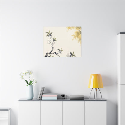 Kanso Cherry Blossom Canvas Art - Zen Sumi E
