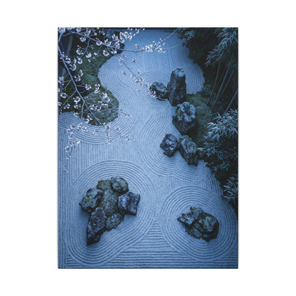Contemplative Cherry Blossom Canvas Art - Karesansui Zen