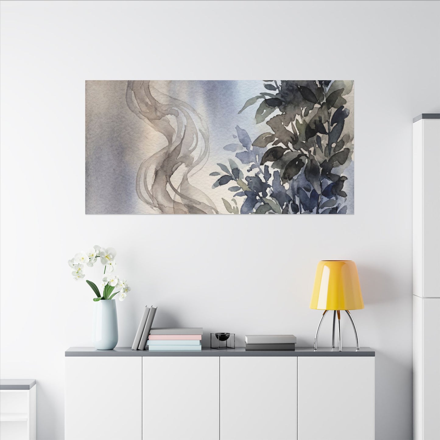 Incense Smoke Summer Canvas Art | Japandi Cozy Design