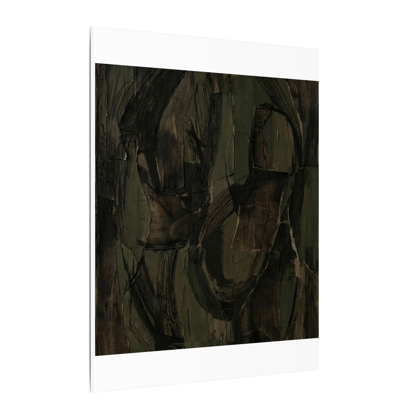 Mixed Media Dark Japandi Textured Canvas Art
