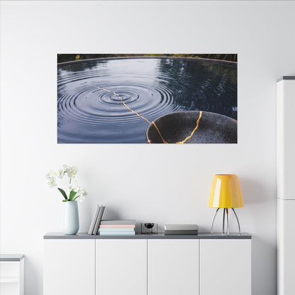 Kintsugi Water Ripple in Overcast | Broken Beauty Canvas Art