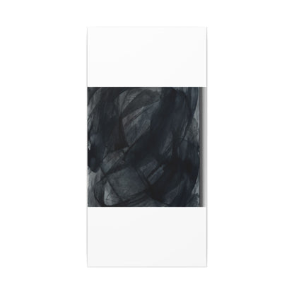 Deep Tones Dark Japandi Charcoal Canvas Art