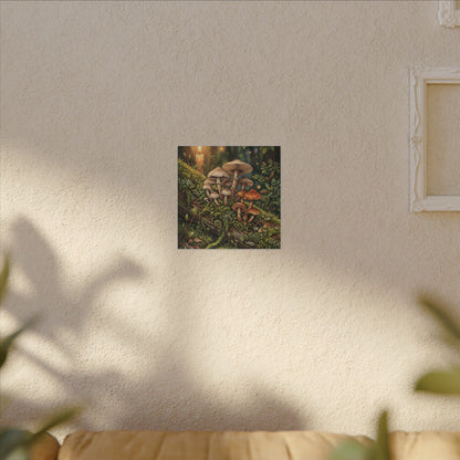 Spring Wild Mushrooms Herbarium Canvas Art | Rustic Decor