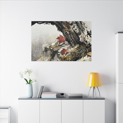 Pine Tree Autumn Canvas Art | Japandi Earthy Design