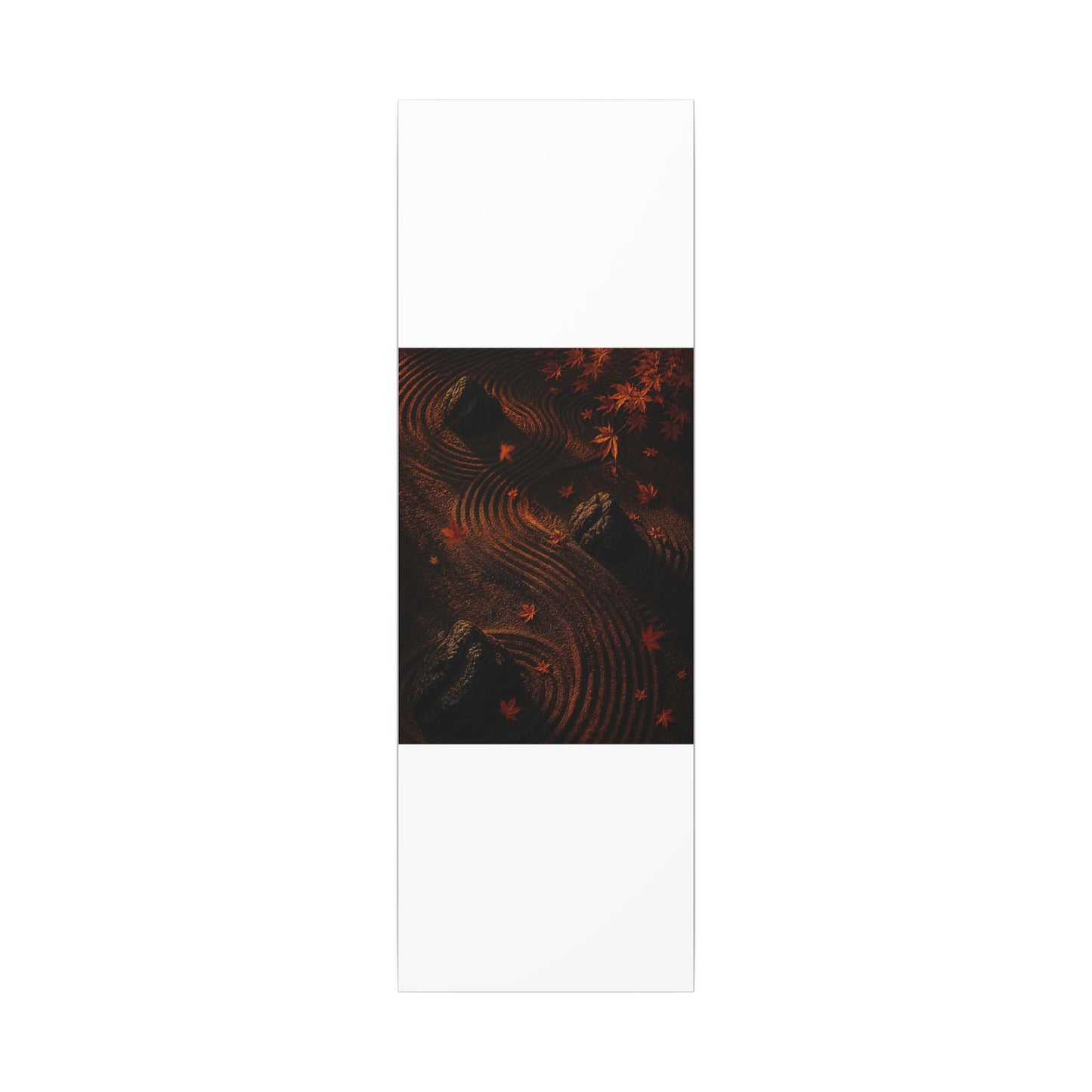 Dark Japandi Rock Garden in Golden Hour | Charcoal Ink Canvas Art