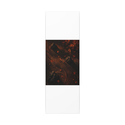 Dark Japandi Rock Garden in Golden Hour | Charcoal Ink Canvas Art