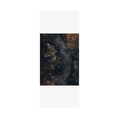 Japandi Stone Lantern in Moonlight | Texture Wall Art Print