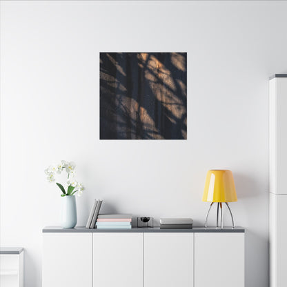 Dark Japandi Shadow Play in Golden Hour | Shadow Zen Canvas Art