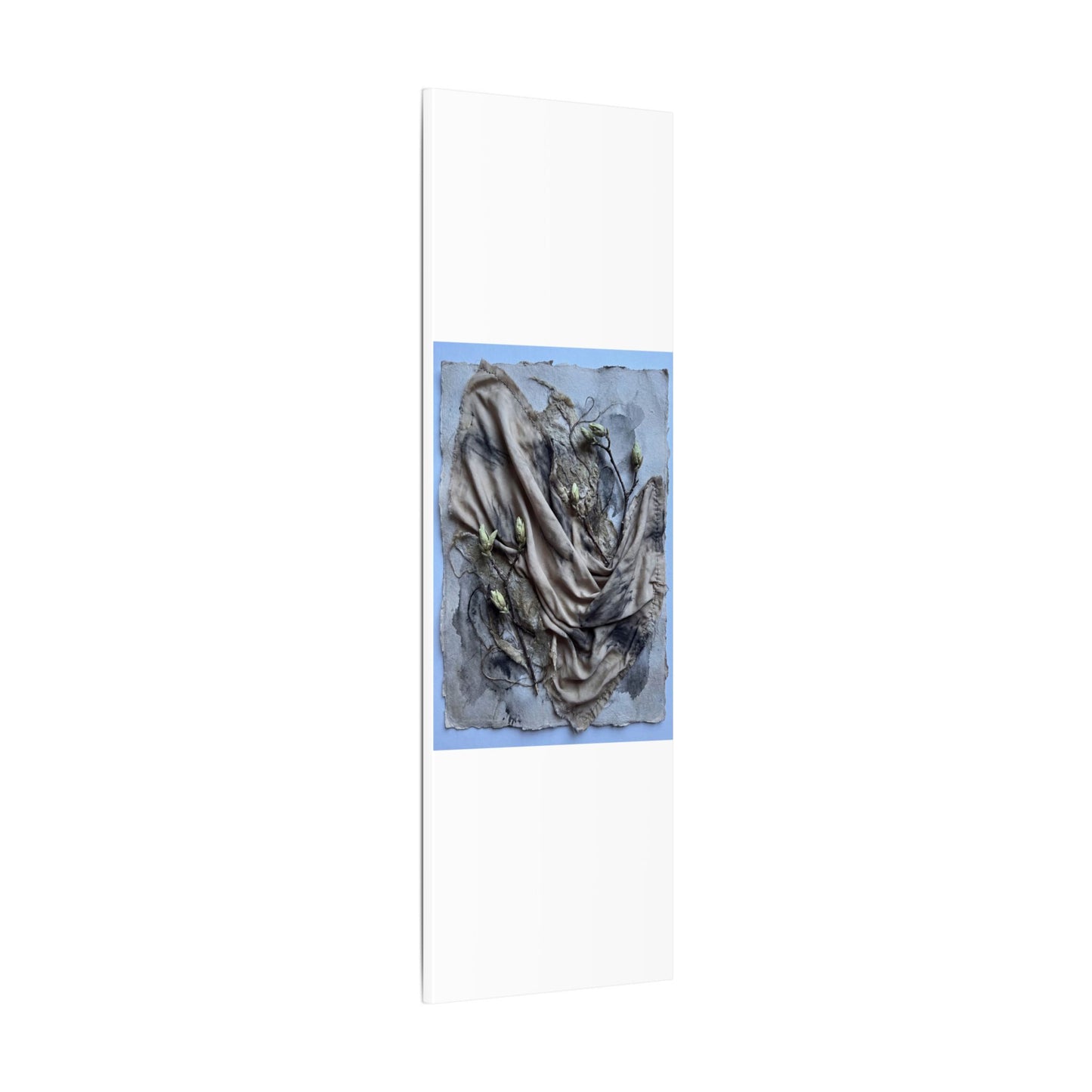 Japandi Silk Drape in Moonlight | Texture Canvas Art