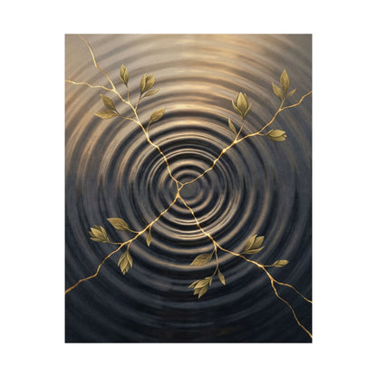 Kanso Water Ripple Wall Art Print - Kintsugi Gold Vein
