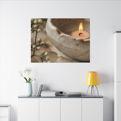 Kanso Ceramic Bowl Canvas Art - Japandi Watercolor