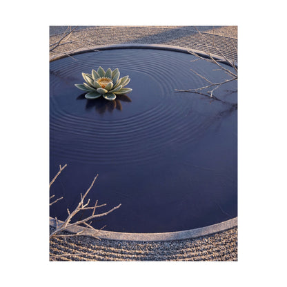 Lotus Flower Karesansui Wall Art Print | Tranquil Zen Art