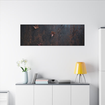 Moonlight Rust Patina Canvas Art - Dark Japandi Mono No Aware