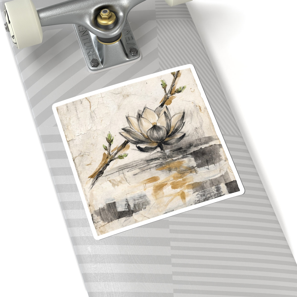 Lotus Flower Sticker | Spring Japandi Texture Art