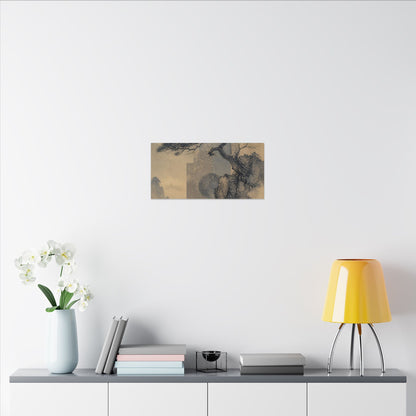 Japandi Pine Tree in Moonlight | Japanese Pattern Canvas Art