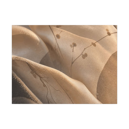Japandi Silk Drape in Golden Hour | Japanese Pattern Canvas Art