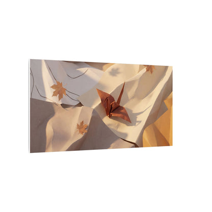 Autumn Paper Fold Minimal Line Canvas Art | Cozy Decor