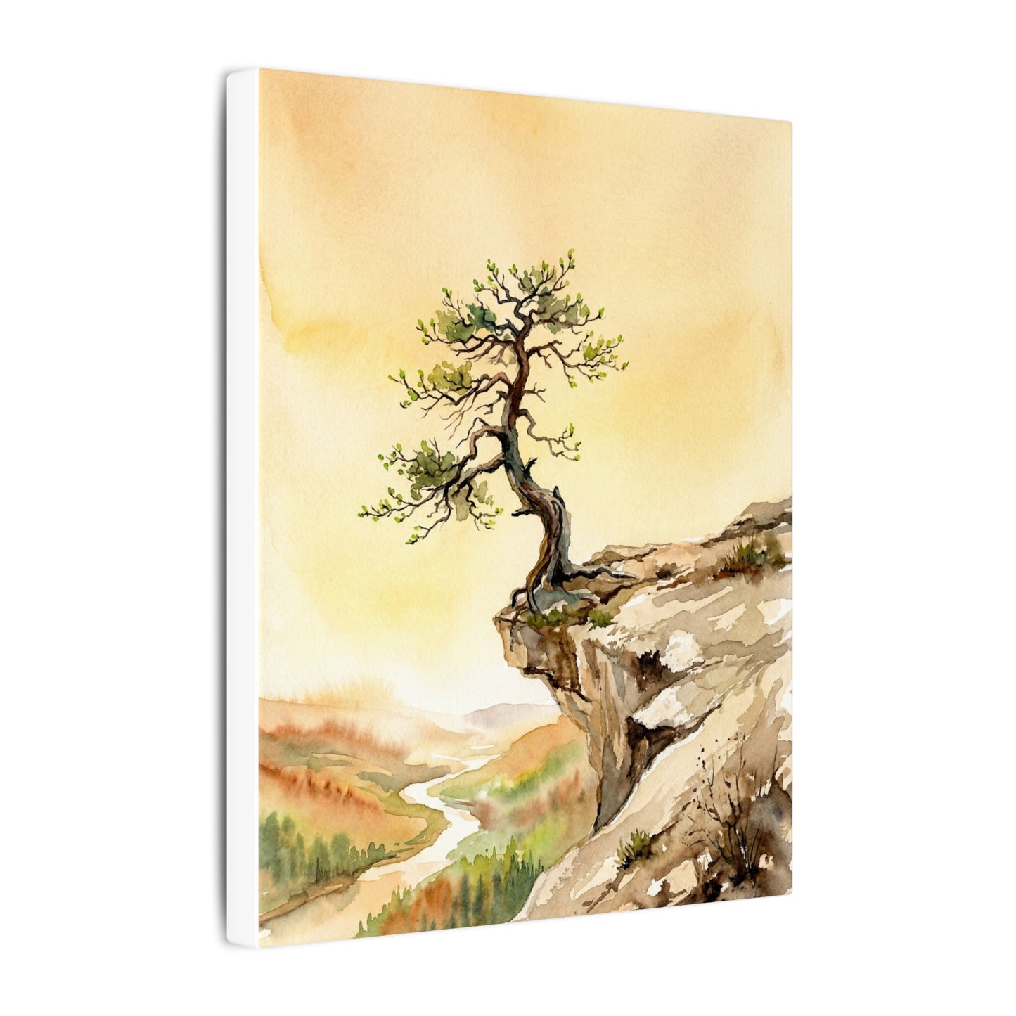 Golden Hour Pine Tree Canvas Art - Japandi Fukinsei