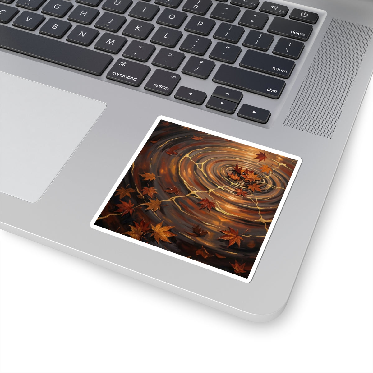 Water Ripple Autumn Sticker | Kintsugi Artful Design Art Print