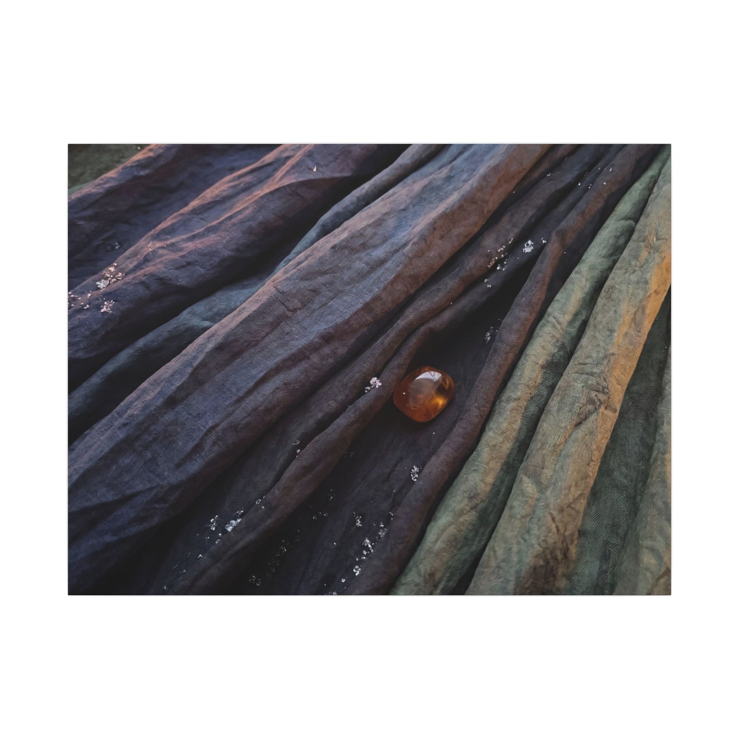 Silk Drape Shadow Zen Canvas Art | Moody Dark Japandi Art