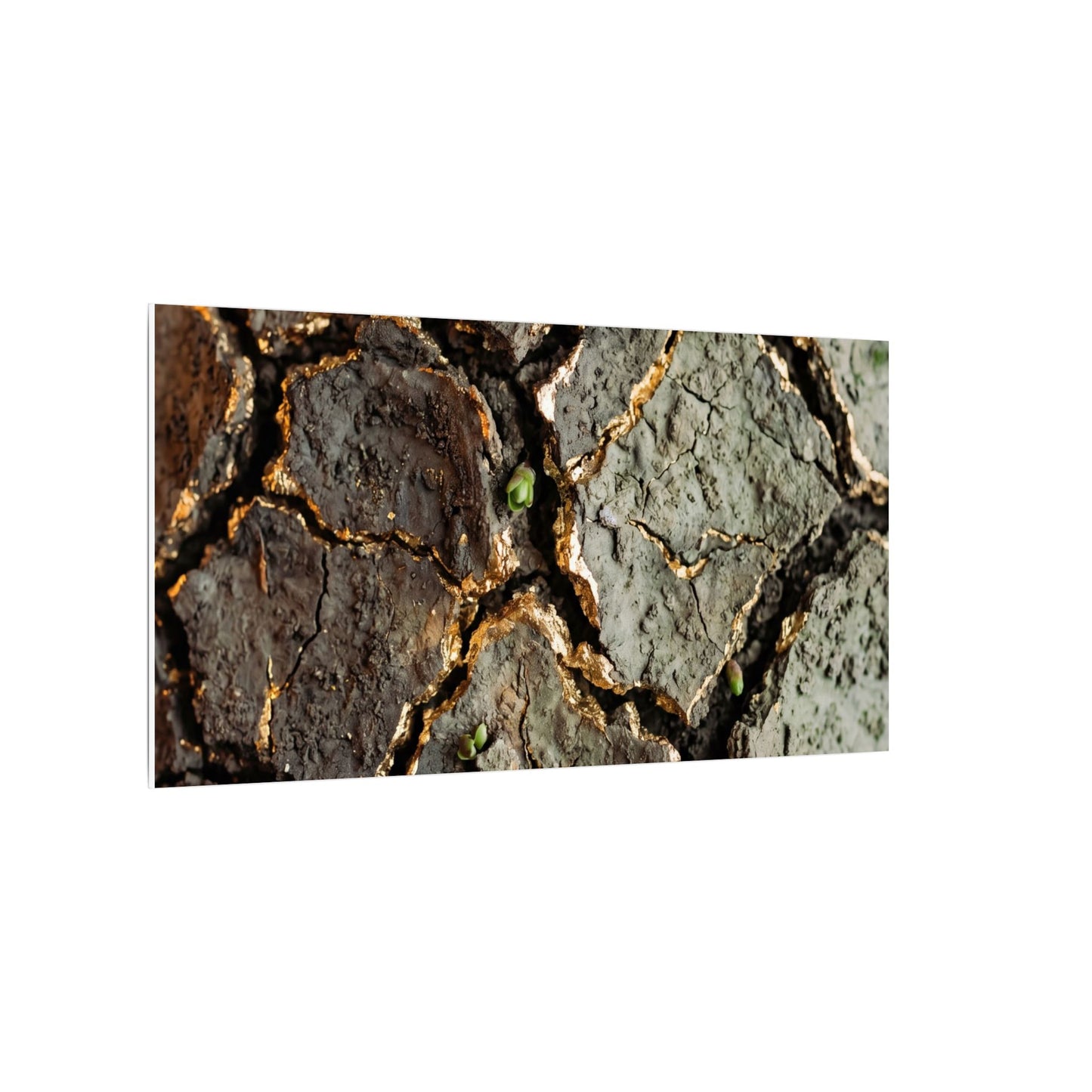 Earthy Cracked Earth Canvas Art - Japanese Pattern Japandi