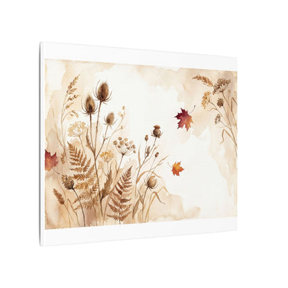 Dried Flowers Canvas Art | Autumn Japandi Watercolor Art