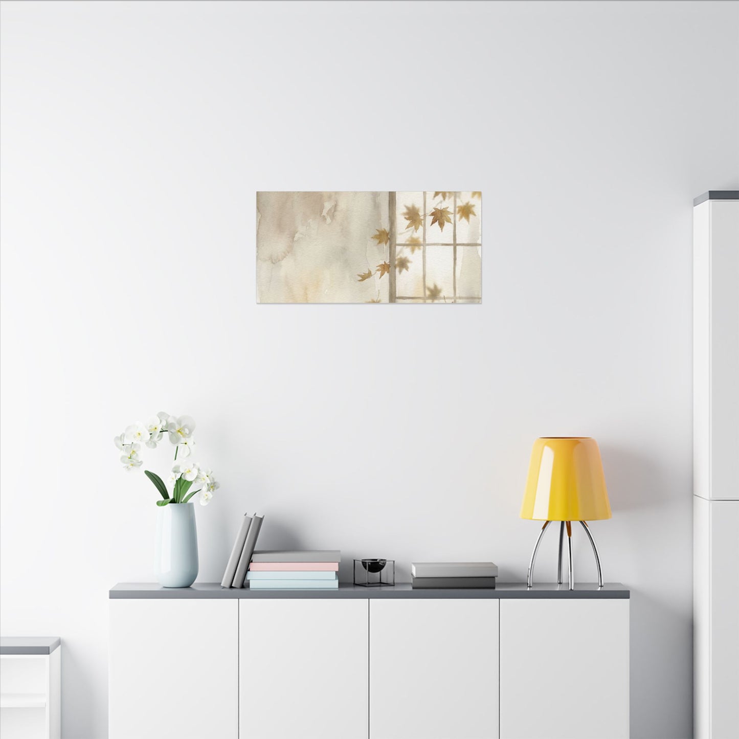 Warm Shoji Screen Canvas Art - Watercolor Japandi