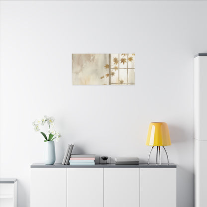 Warm Shoji Screen Canvas Art - Watercolor Japandi