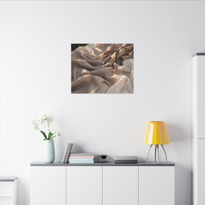 Silk Drape Summer Canvas Art | Japandi Neutral Design