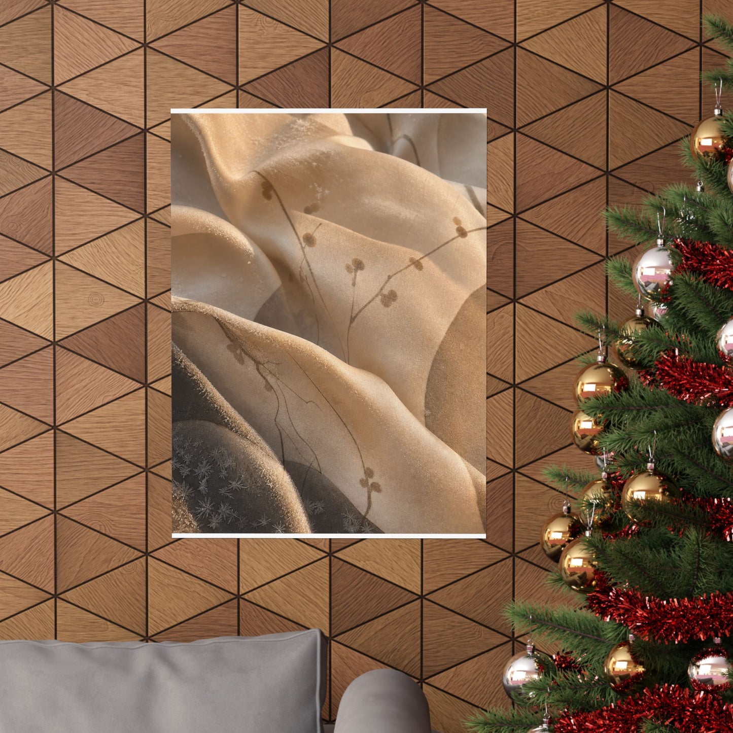 Silk Drape Winter Wall Art Print | Japandi Cozy Design