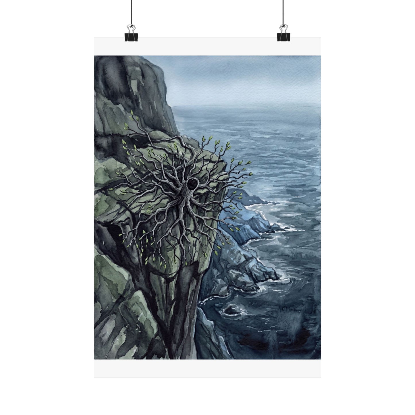 Pine Tree Watercolor Wall Art Print | Elegant Japandi Art