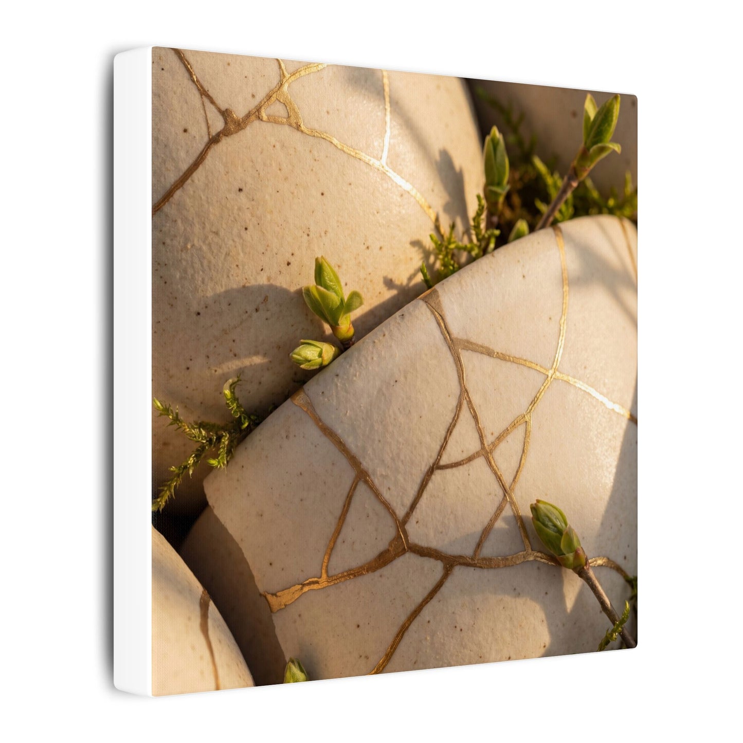 Spring Broken Pottery Gold Vein Canvas Art | Beautiful Decor