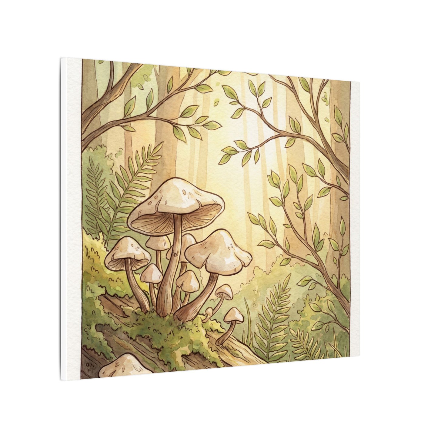 Spring Wild Mushrooms Mushroom Illustration Canvas Art | Cozy Decor