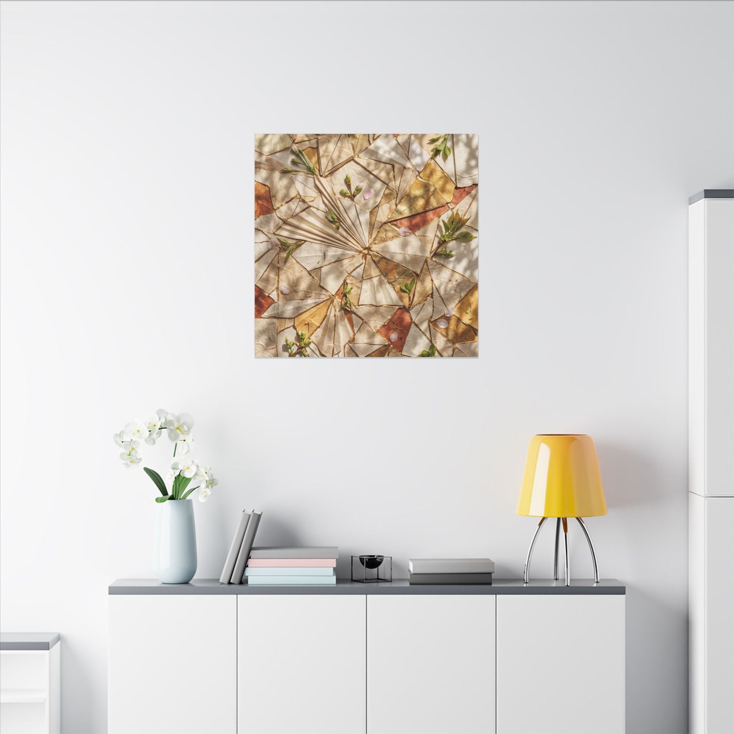 Resilient Paper Fold Canvas Art - Gold Repair Kintsugi