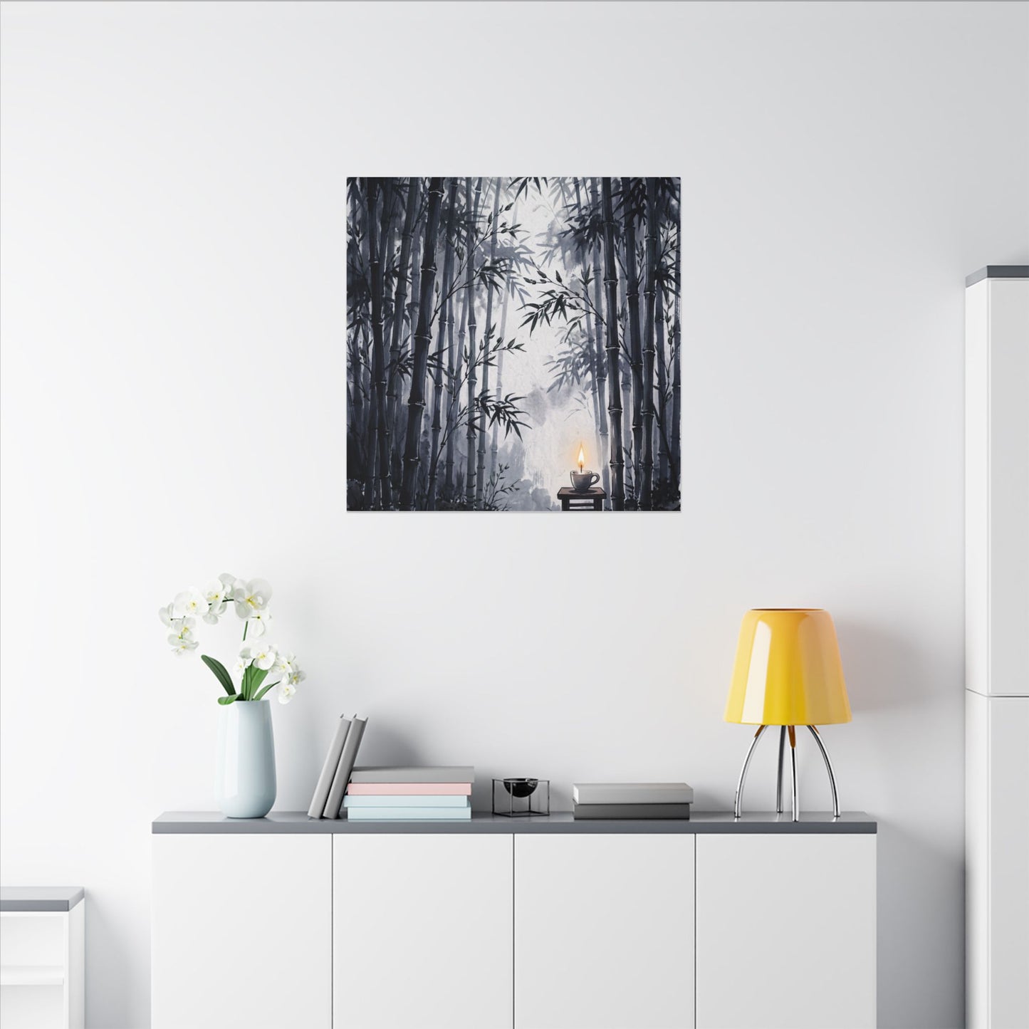 Tranquil Bamboo Grove Canvas Art - Sumi E Zen