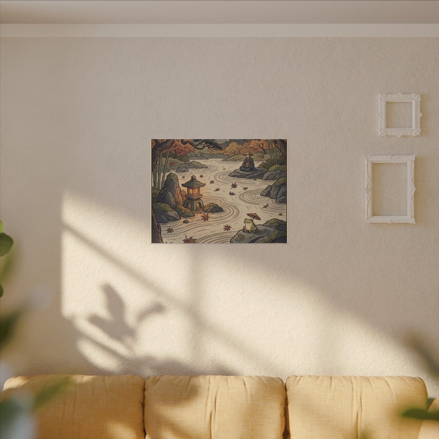 Rock Garden Autumn Canvas Art | Zen Serene Design