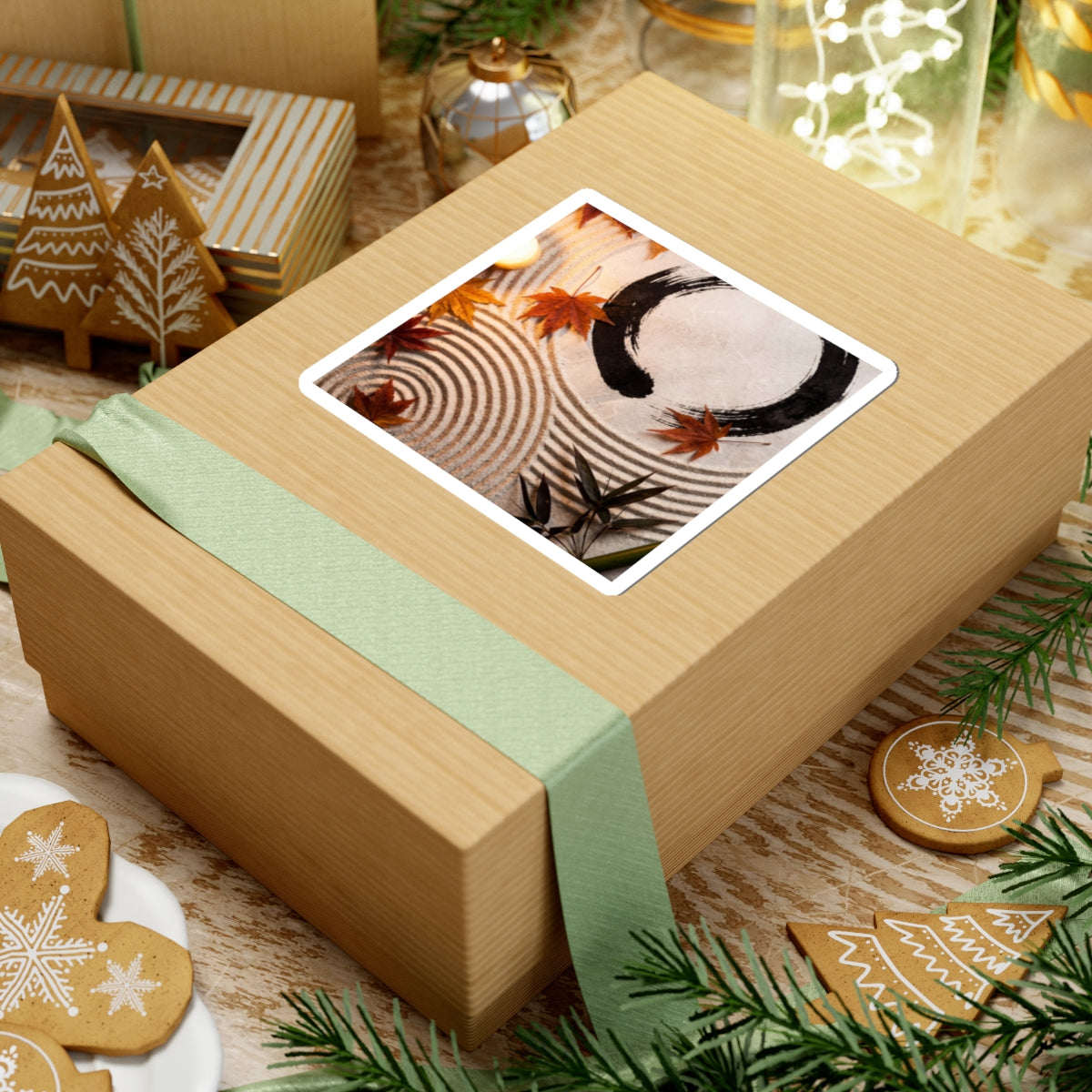 Zen Rock Garden in Candlelight | Enso Sticker